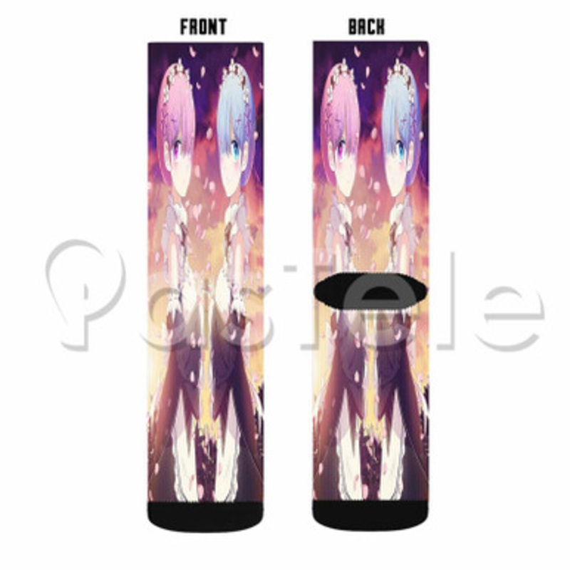 Re Zero Starting Life in Another World Custom Sublimation Personalized Printed Socks Polyester Acrylic Nylon Spandex