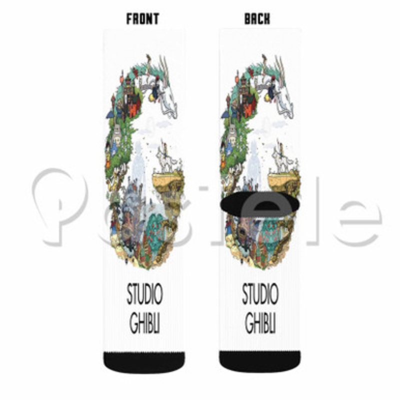 Studio Ghibli Tribute Custom Sublimation Personalized Printed Socks Polyester Acrylic Nylon Spandex