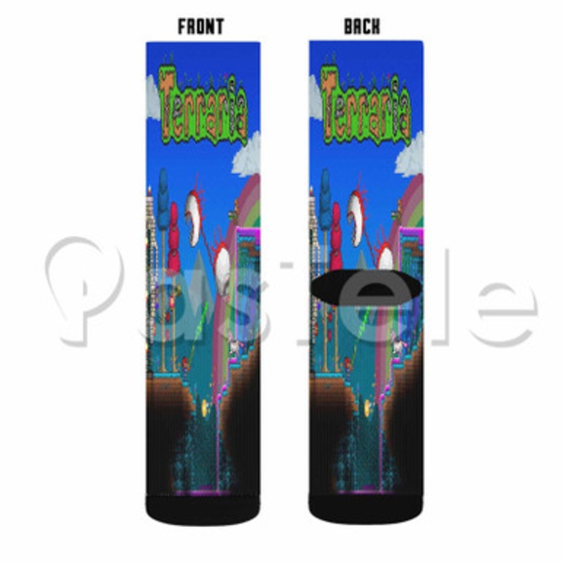 Terraria Custom Sublimation Personalized Printed Socks Polyester Acrylic Nylon Spandex