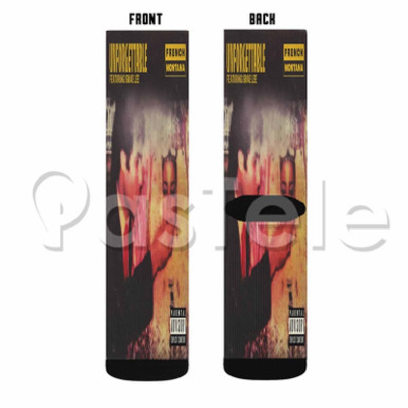 Unforgettable by French Montana Custom Sublimation Personalized Printed Socks Polyester Acrylic Nylon Spandex