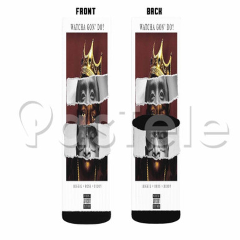 Watcha Gon Do Puff Daddy Feat Biggie Rick Ross Custom Sublimation Personalized Printed Socks Polyester Acrylic Nylon Spandex