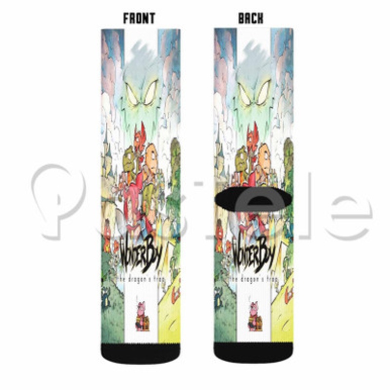 Wonder Boy The Dragon s Trap Custom Sublimation Personalized Printed Socks Polyester Acrylic Nylon Spandex