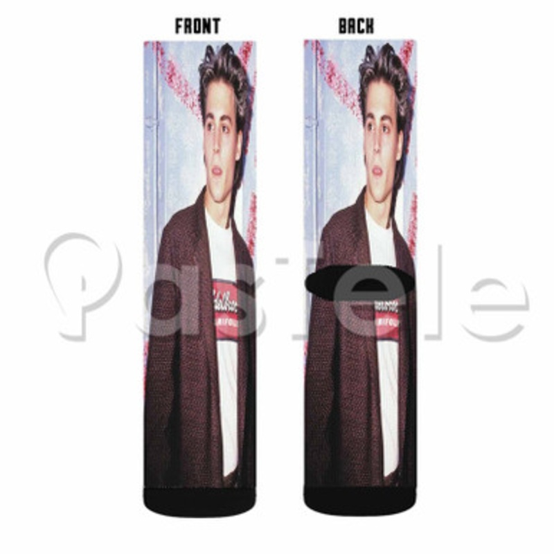 Young Johnny Depp Custom Sublimation Personalized Printed Socks Polyester Acrylic Nylon Spandex