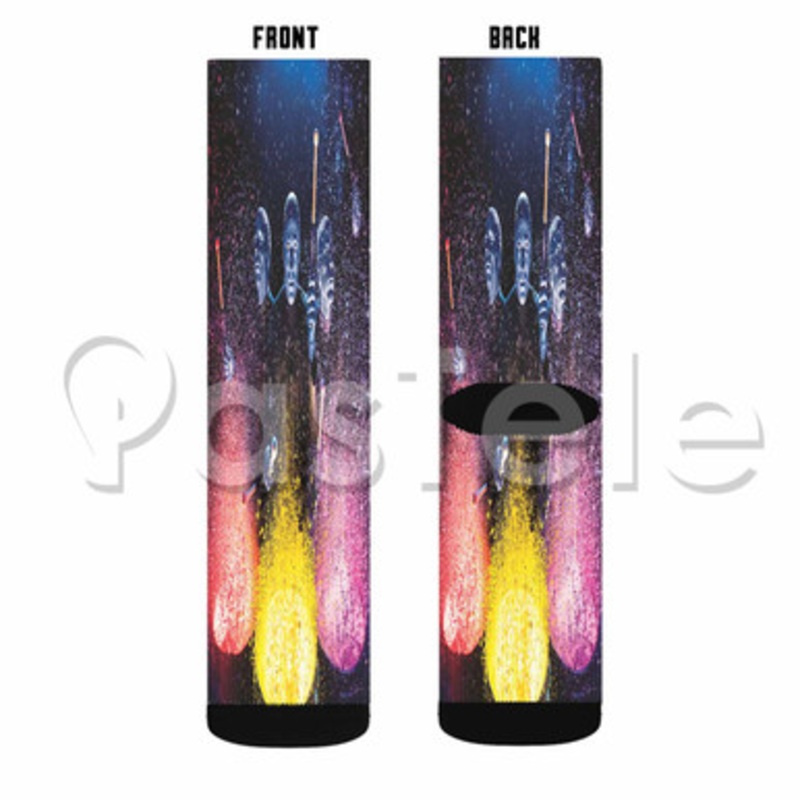 Blue Man Group Custom Sublimation Printed Socks Polyester Acrylic Nylon Spandex