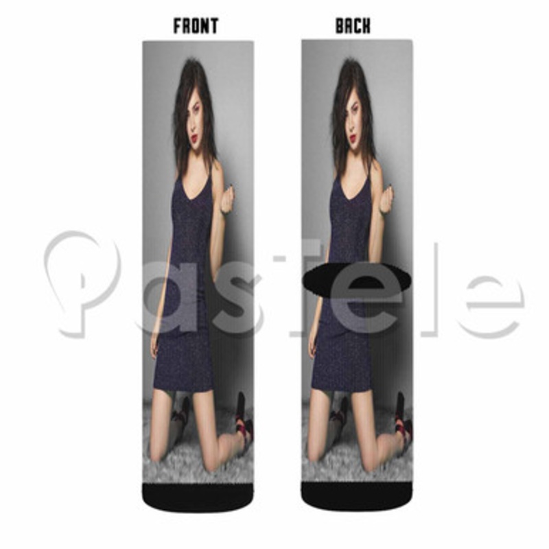 Charli XCX Custom Sublimation Printed Socks Polyester Acrylic Nylon Spandex