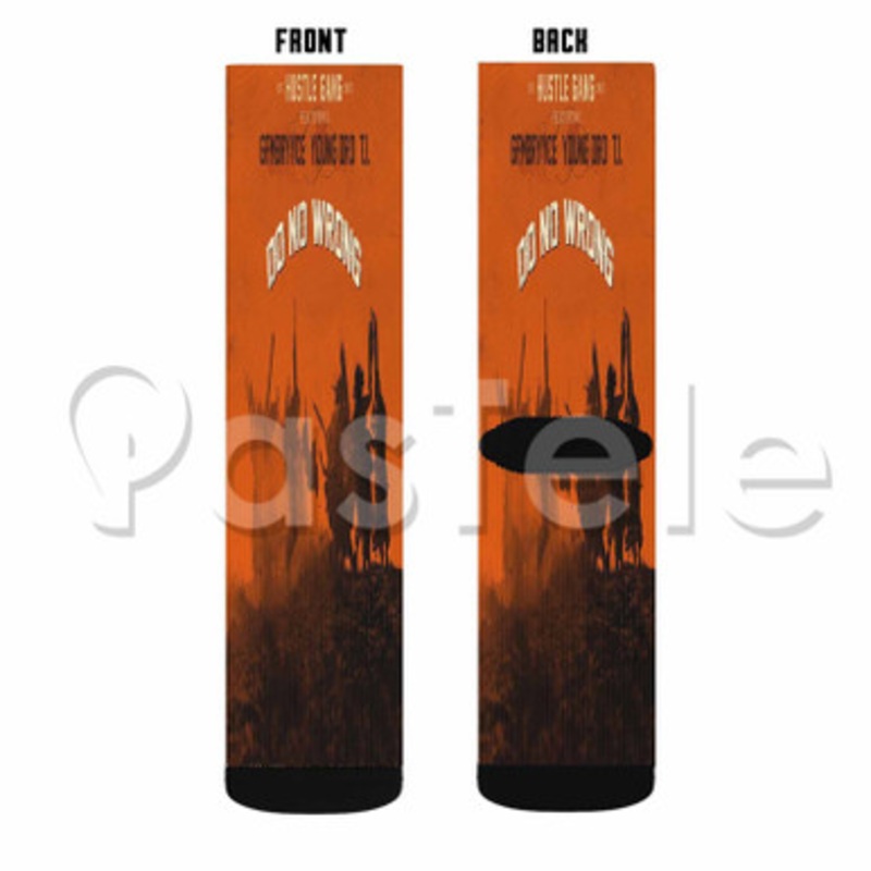 Do No Wrong Hustle Gang Feat GFMBRYYCE Young Dro TI Custom Sublimation Personalized Printed Socks Polyester Acrylic Nylon Spandex