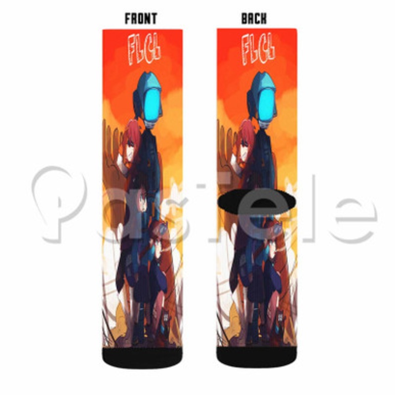 FLCL Canti and Takkun Custom Sublimation Personalized Printed Socks Polyester Acrylic Nylon Spandex