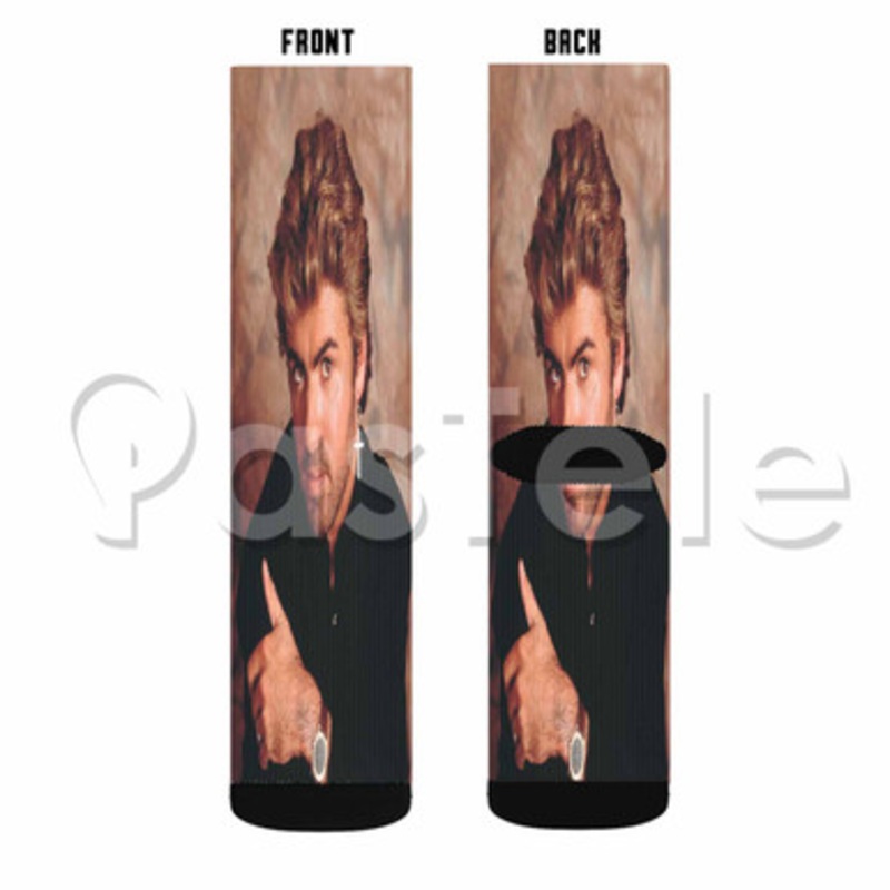 George Michael Custom Sublimation Printed Socks Polyester Acrylic Nylon Spandex