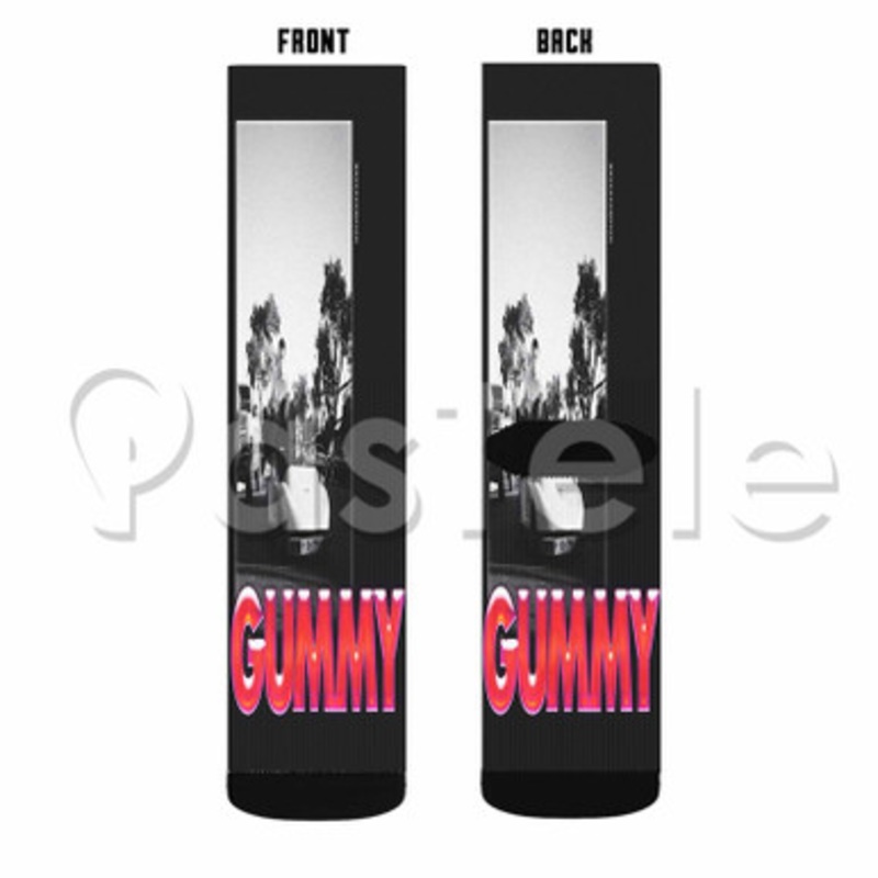 Gummy Brockhampton Custom Sublimation Personalized Printed Socks Polyester Acrylic Nylon Spandex