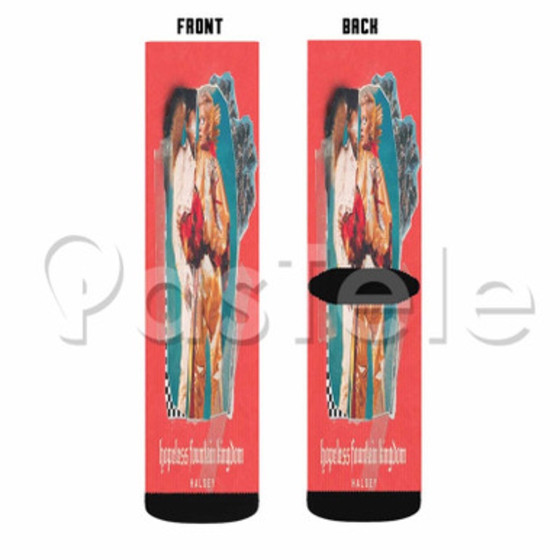 Halsey Walls Could Talk Custom Sublimation Personalized Printed Socks Polyester Acrylic Nylon Spandex