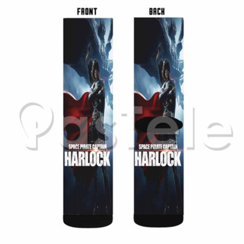 Harlock Space Pirate Custom Sublimation Printed Socks Polyester Acrylic Nylon Spandex