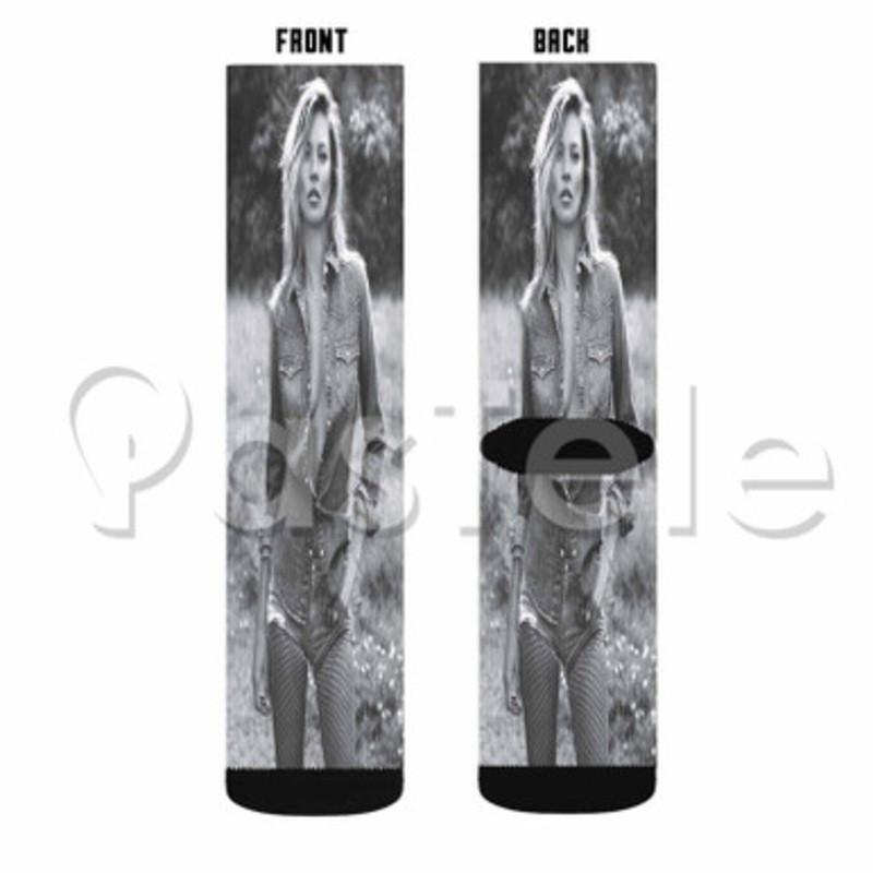 Kate Moss Custom Sublimation Personalized Printed Socks Polyester Acrylic Nylon Spandex