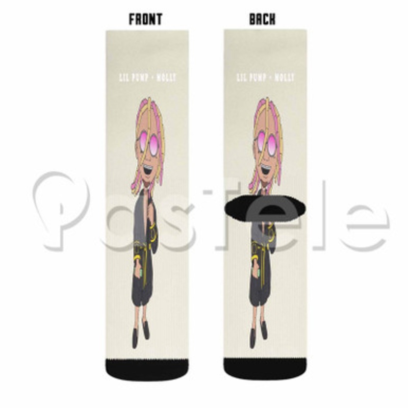 Lil Pump Molly Custom Sublimation Personalized Printed Socks Polyester Acrylic Nylon Spandex