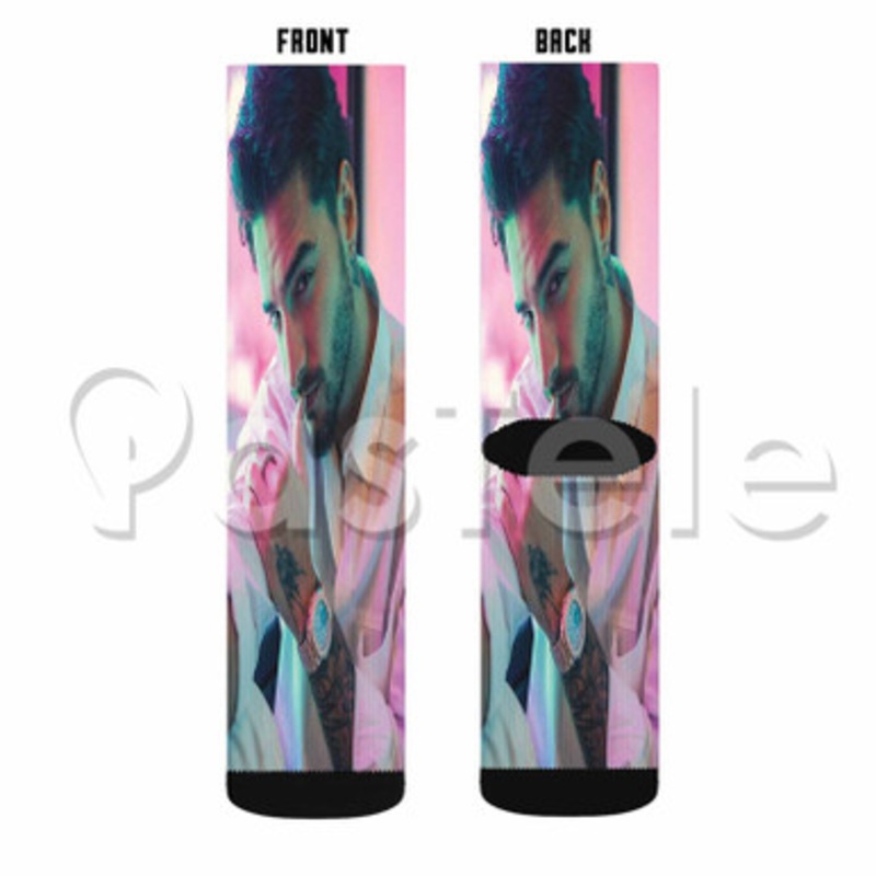 Maluma Custom Sublimation Personalized Printed Socks Polyester Acrylic Nylon Spandex