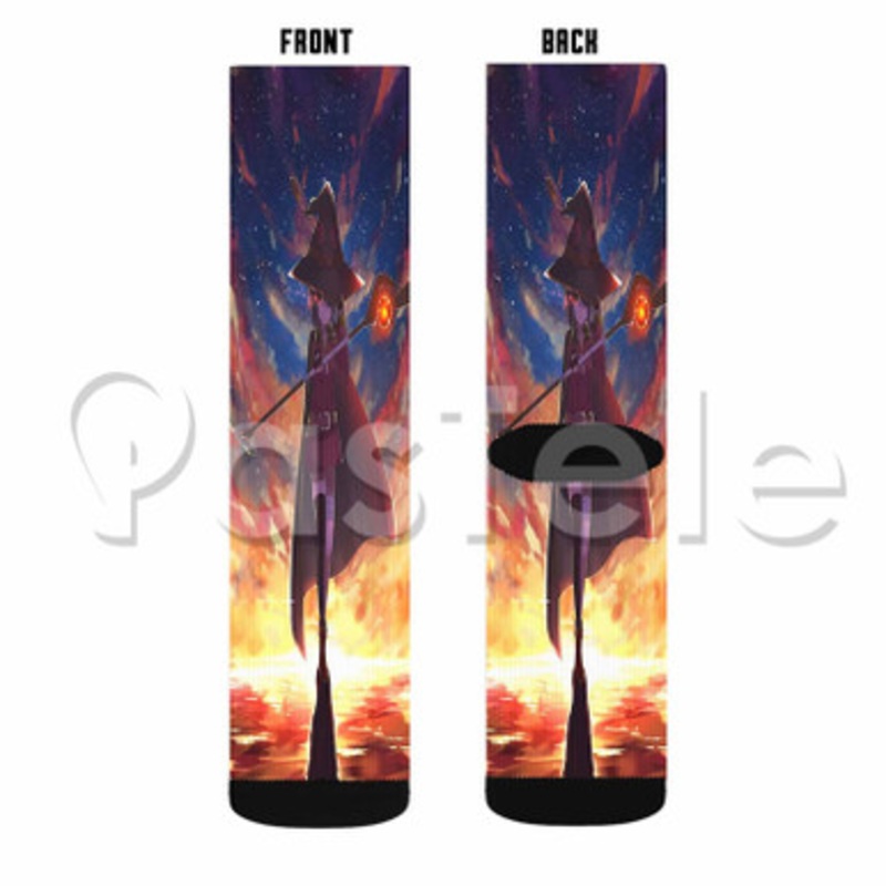 Megumin Konosuba Custom Sublimation Personalized Printed Socks Polyester Acrylic Nylon Spandex
