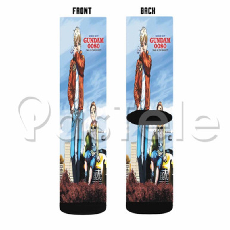 Mobile Suit Gundam 0080 War in the Pocket Custom Sublimation Printed Socks Polyester Acrylic Nylon S
