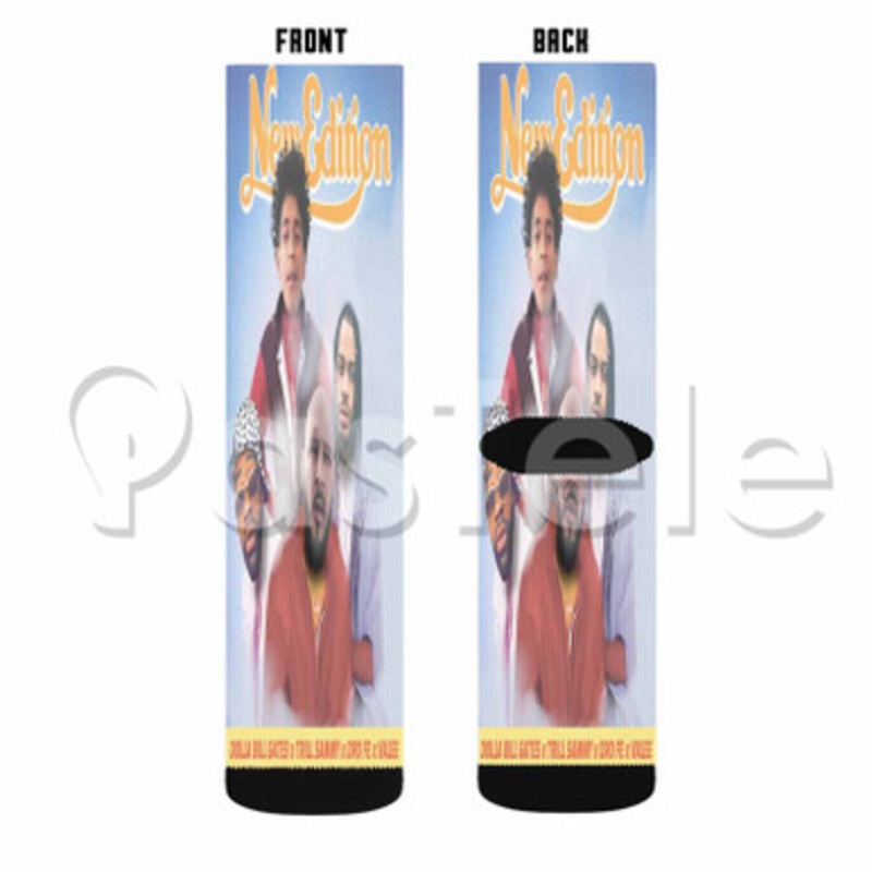 New Edition Dro Fe Feat Valee Dolla Bill Gates Trill Custom Sublimation Personalized Printed Socks Polyester Acrylic Nylon Spandex