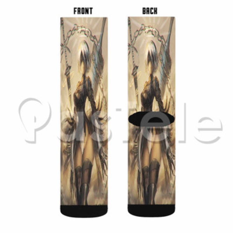 Nier Automata Custom Sublimation Personalized Printed Socks Polyester Acrylic Nylon Spandex