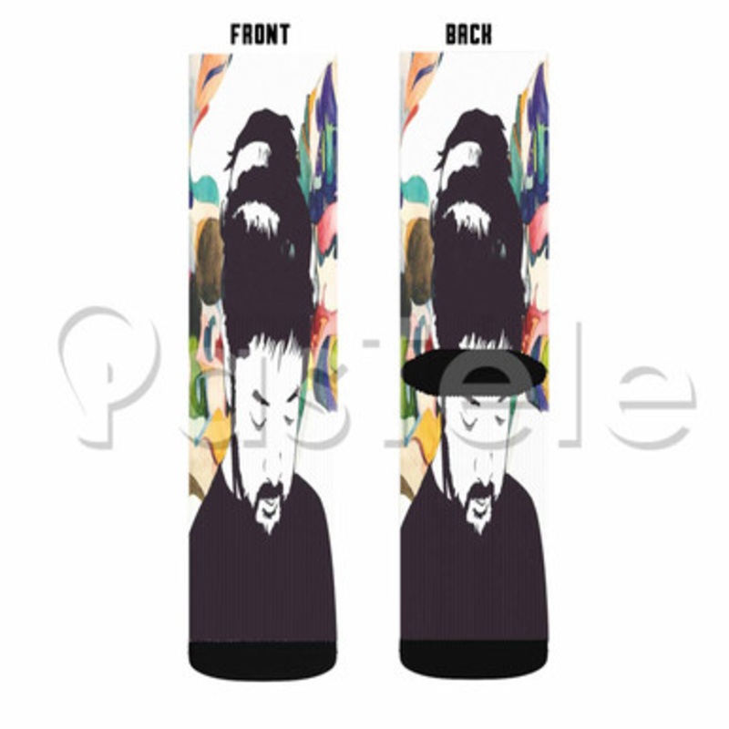Nujabes Japanese Rapper Custom Sublimation Printed Socks Polyester Acrylic Nylon Spandex
