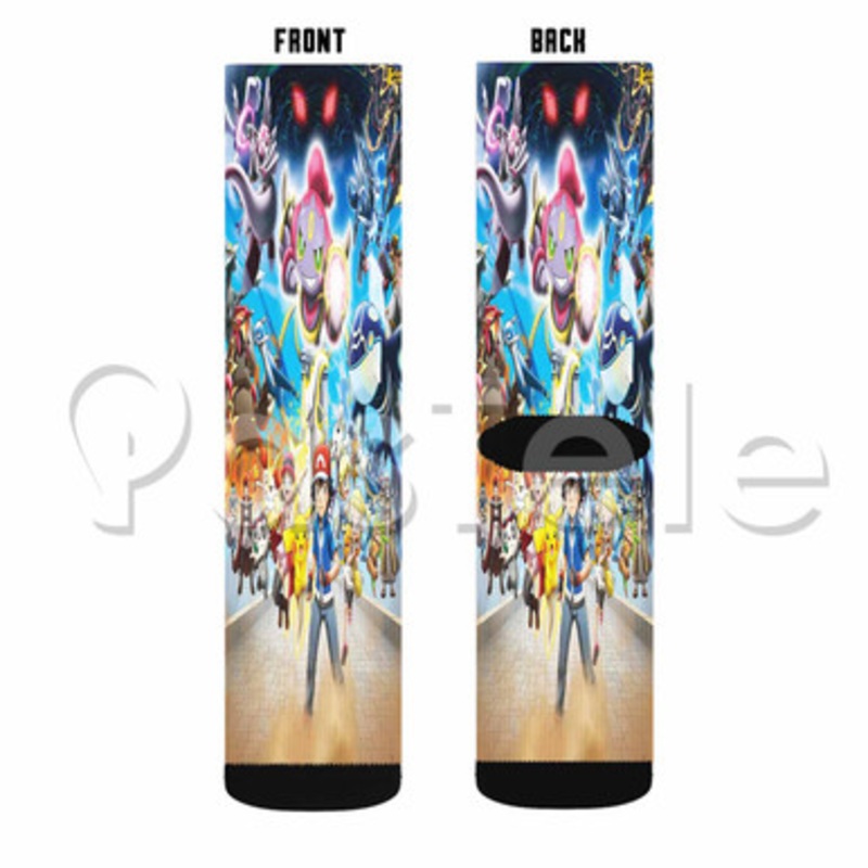Pok mon the Movie Hoopa and the Clash of Ages Custom Sublimation Printed Socks Polyester Acrylic Nyl