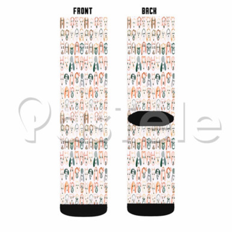 Pupper Nelson Custom Sublimation Printed Socks Polyester Acrylic Nylon Spandex