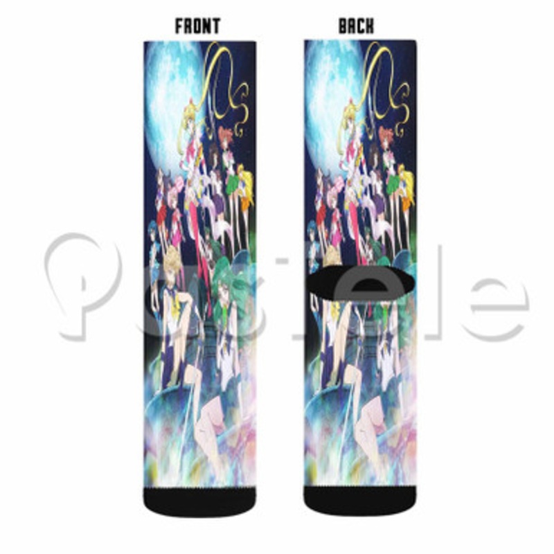 Sailor Moon Crystal Custom Sublimation Personalized Printed Socks Polyester Acrylic Nylon Spandex