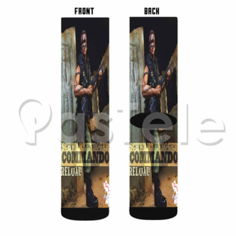 Schwarzenegger Commando Custom Sublimation Printed Socks Polyester Acrylic Nylon Spandex