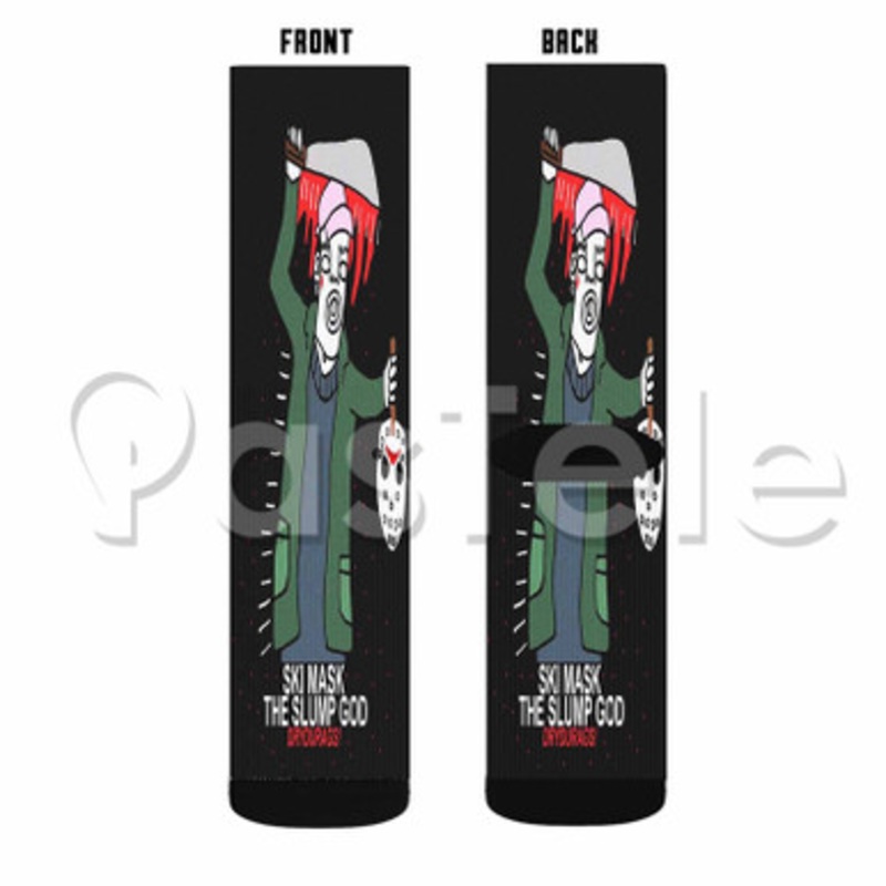 Ski Mask The Slump God Custom Sublimation Personalized Printed Socks Polyester Acrylic Nylon Spandex