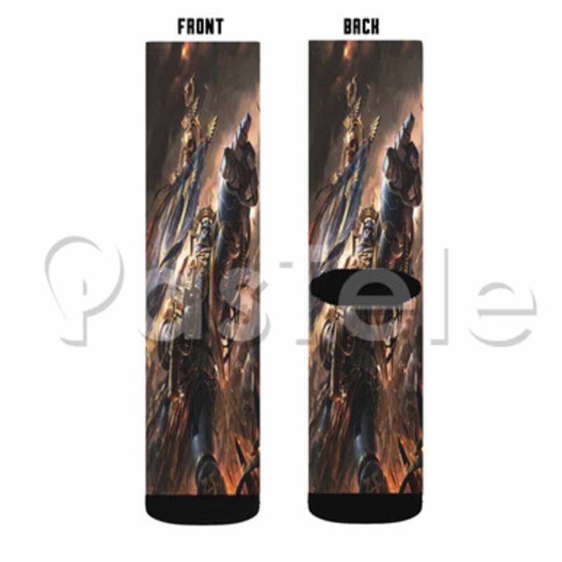 Space Marines Custom Sublimation Printed Socks Polyester Acrylic Nylon Spandex