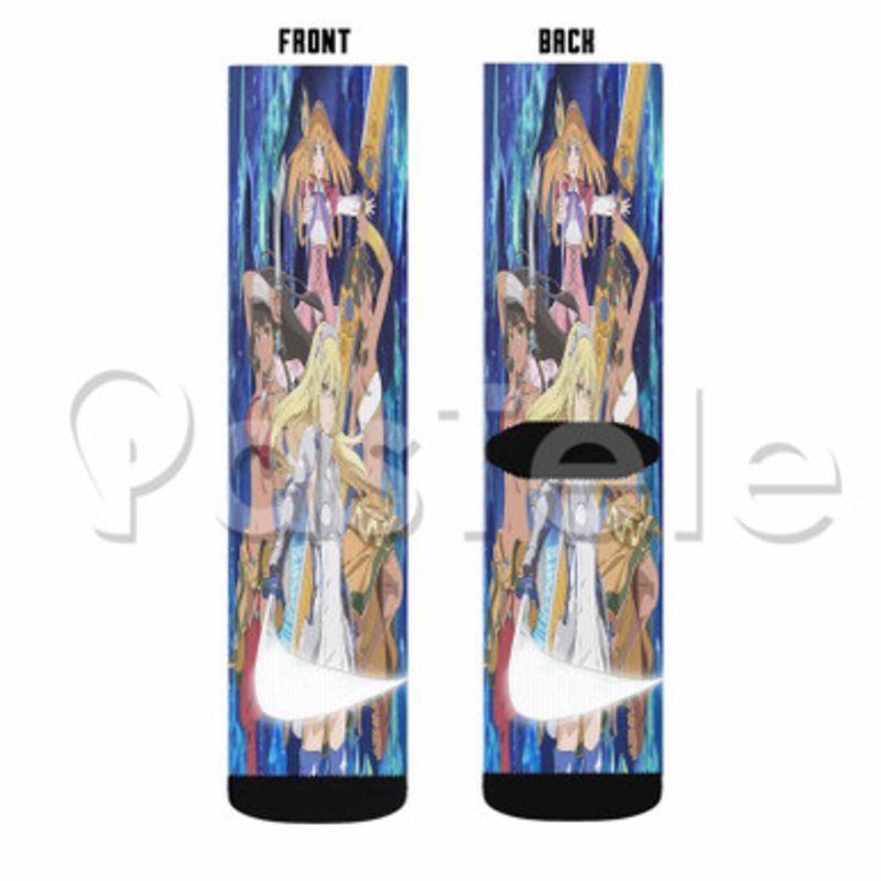 Sword Oratoria Custom Sublimation Personalized Printed Socks Polyester Acrylic Nylon Spandex
