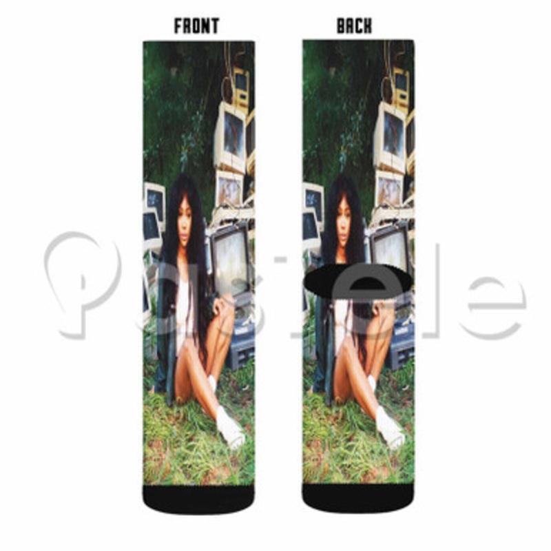 SZA Custom Sublimation Personalized Printed Socks Polyester Acrylic Nylon Spandex