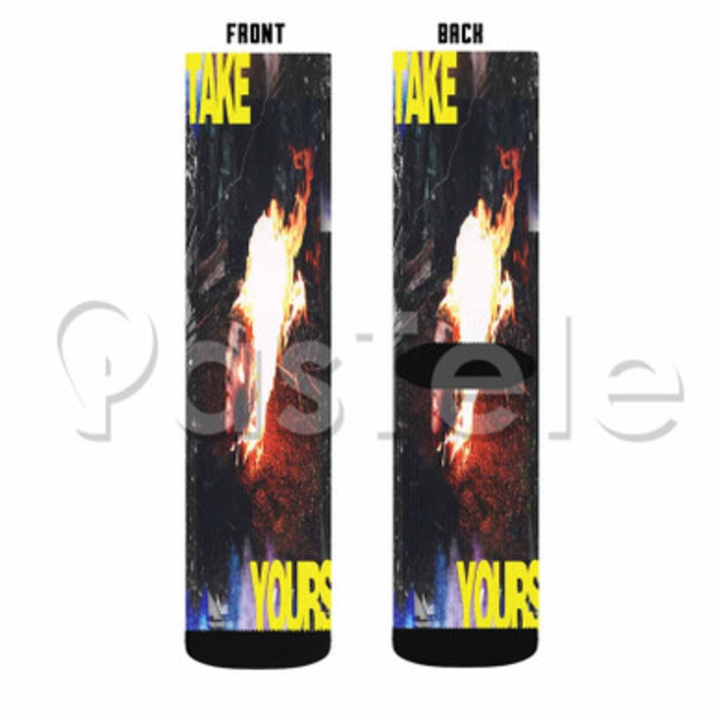 Take Yours Mike Floss Custom Sublimation Personalized Printed Socks Polyester Acrylic Nylon Spandex