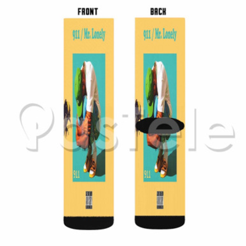 Tyler The Creator 911 Mr Lonely Custom Sublimation Personalized Printed Socks Polyester Acrylic Nylon Spandex
