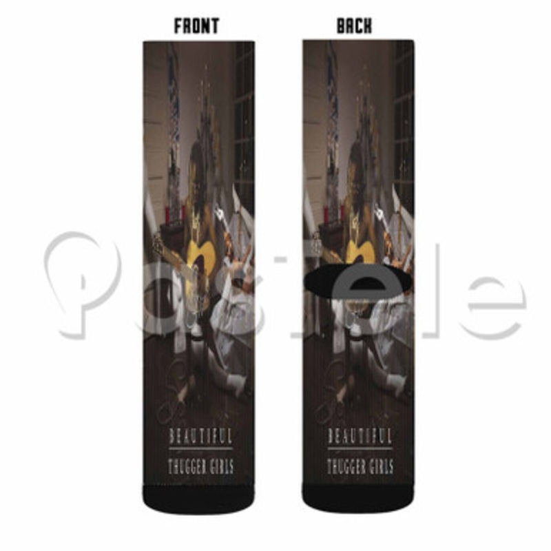 Young Thug Beautiful Thugger Girls Custom Sublimation Personalized Printed Socks Polyester Acrylic Nylon Spandex