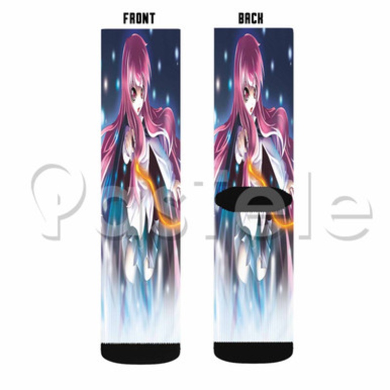 Zero No Tsukaima Custom Sublimation Printed Socks Polyester Acrylic Nylon Spandex