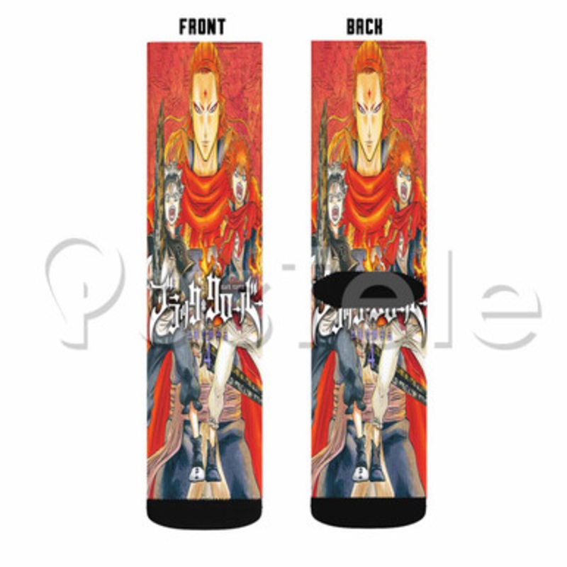 Black Clover Volume 4 Custom Sublimation Printed Socks Polyester Acrylic Nylon Spandex