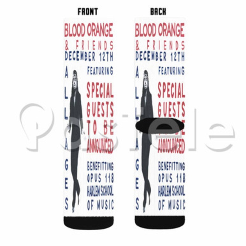 Blood Orange Custom Sublimation Printed Socks Polyester Acrylic Nylon Spandex