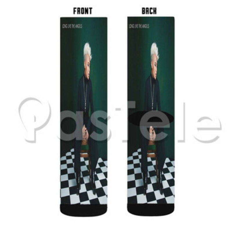 Emeli Sand Long Live The Angels Custom Sublimation Printed Socks Polyester Acrylic Nylon Spandex