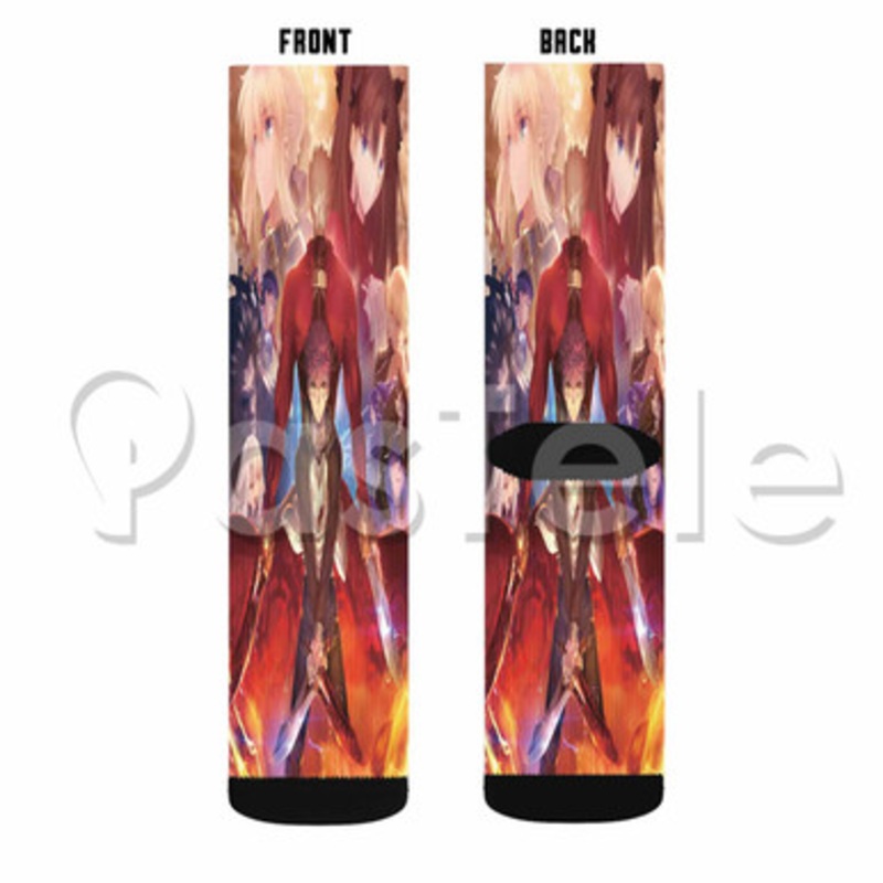 Fate stay night Unlimited Blade Works Custom Sublimation Printed Socks Polyester Acrylic Nylon Spand