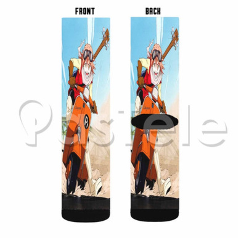 FLCL Anime Custom Sublimation Printed Socks Polyester Acrylic Nylon Spandex