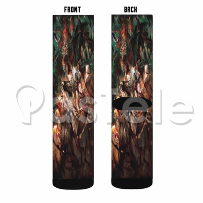 Gekijouban Soushuuhen Overlord Custom Sublimation Printed Socks Polyester Acrylic Nylon Spandex