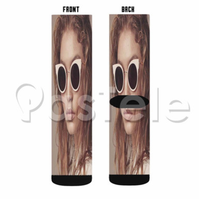 Gigi Hadid Custom Sublimation Printed Socks Polyester Acrylic Nylon Spandex