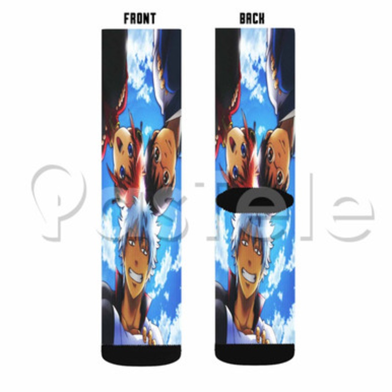 Gintama Custom Sublimation Printed Socks Polyester Acrylic Nylon Spandex