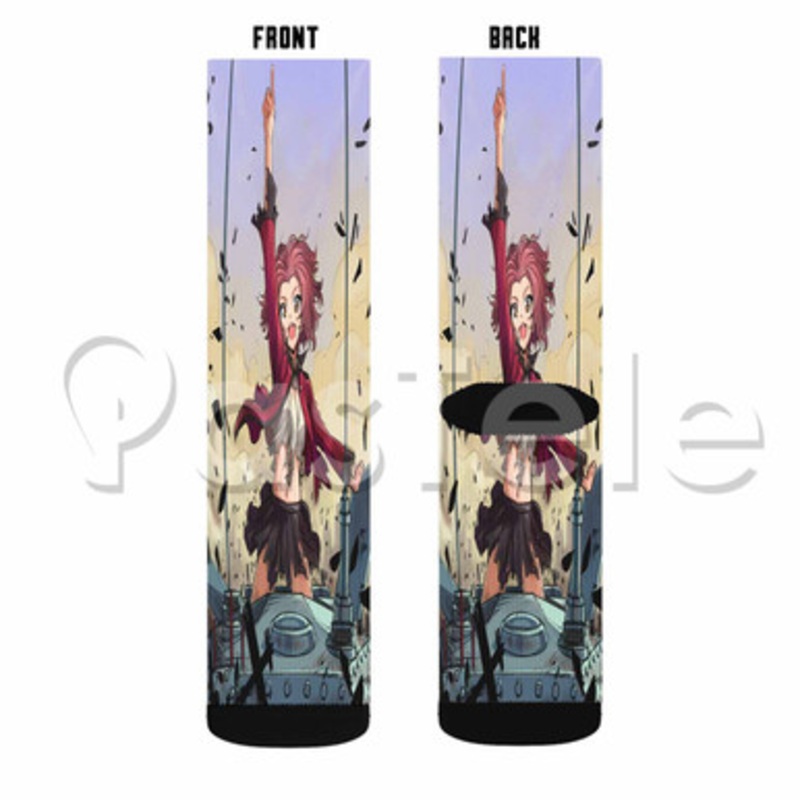 Girls und Panzer Custom Sublimation Printed Socks Polyester Acrylic Nylon Spandex