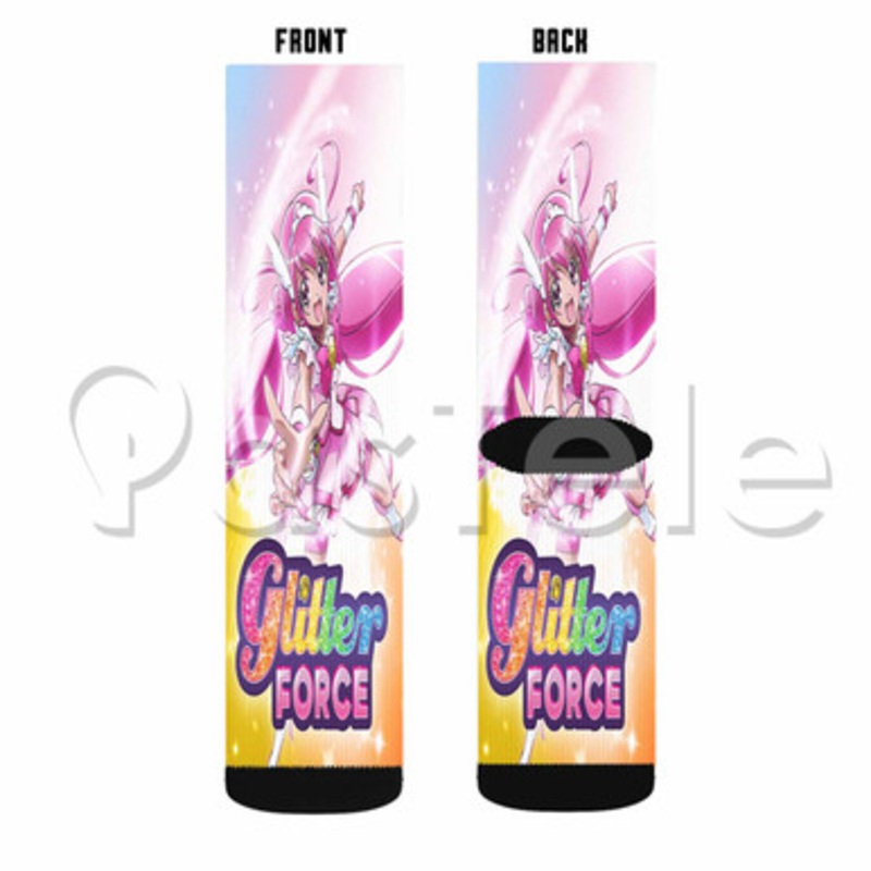 Glitter Force Custom Sublimation Printed Socks Polyester Acrylic Nylon Spandex