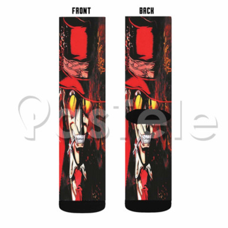 Hellsing Anime Custom Sublimation Printed Socks Polyester Acrylic Nylon Spandex