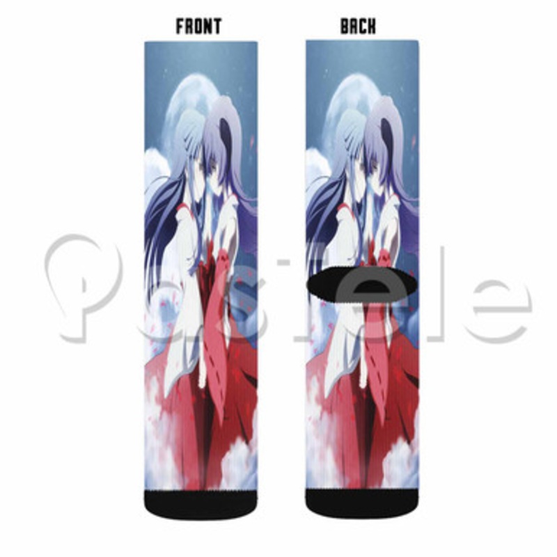 Higurashi No Naku Koro Ni Kai Custom Sublimation Printed Socks Polyester Acrylic Nylon Spandex