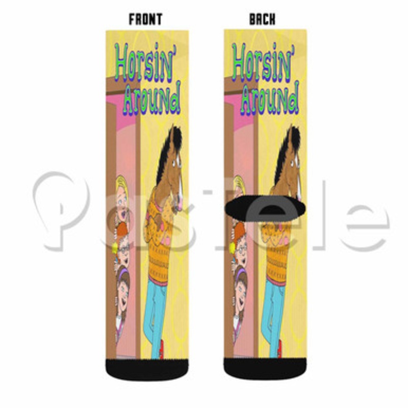 Horsin Around Custom Sublimation Printed Socks Polyester Acrylic Nylon Spandex