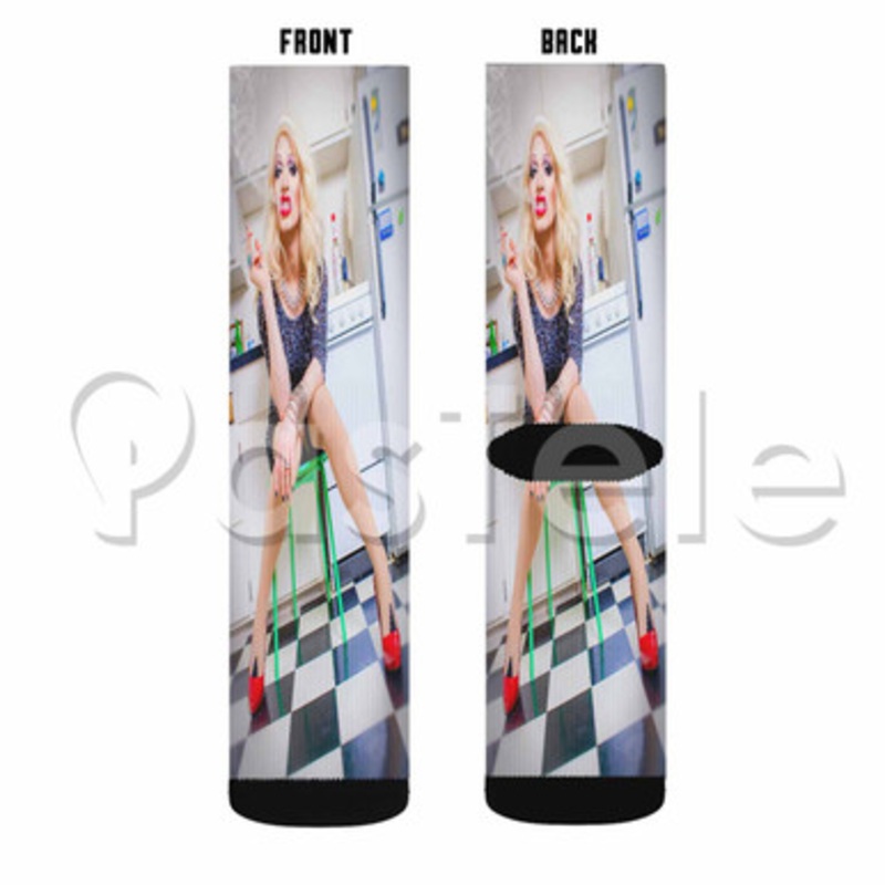Jinkx Monsoon Custom Sublimation Printed Socks Polyester Acrylic Nylon Spandex