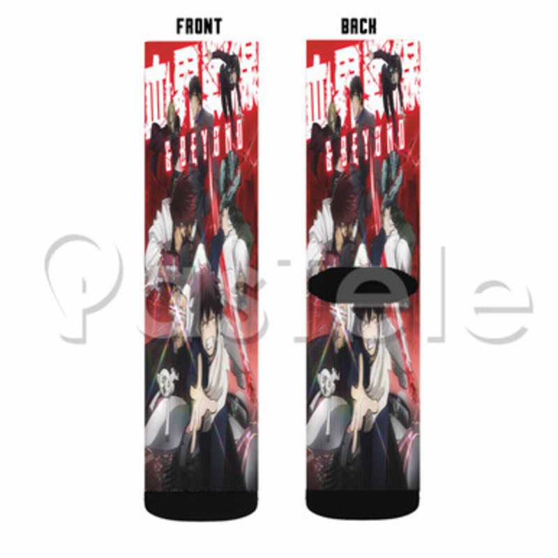Kekkai Sensen Beyond Custom Sublimation Printed Socks Polyester Acrylic Nylon Spandex